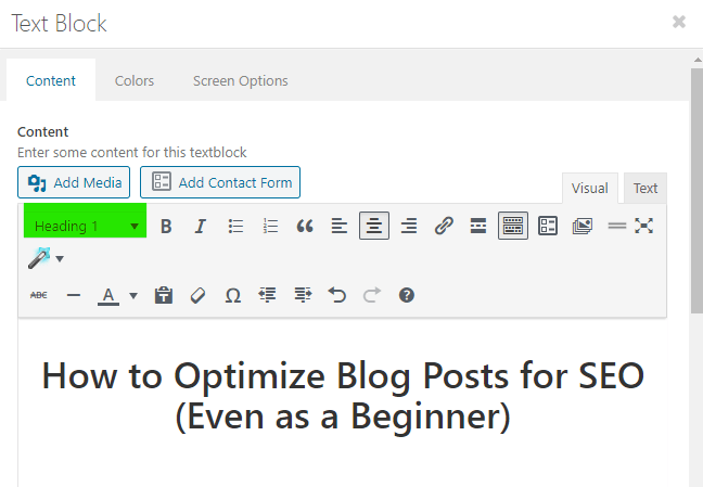 h1 optimization of blog posts seo