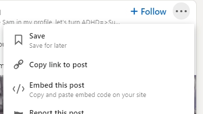 LinkedIn save feature