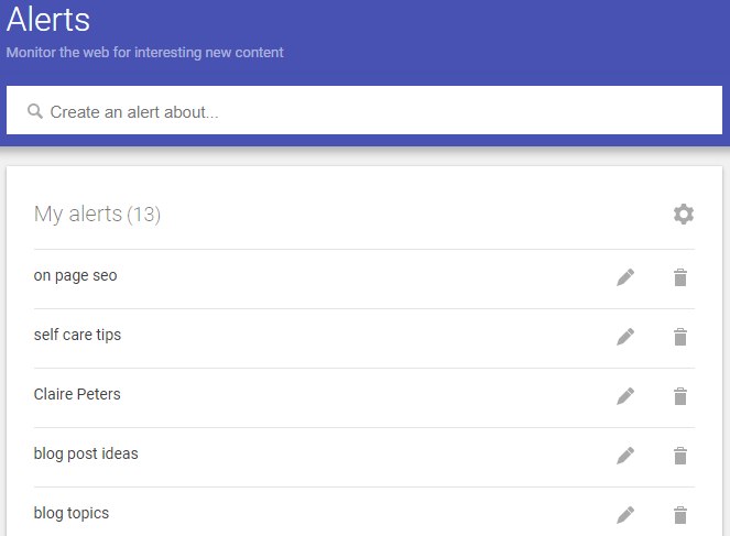 google alerts blog ideas