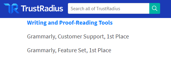 trust radius recognition of grammarly