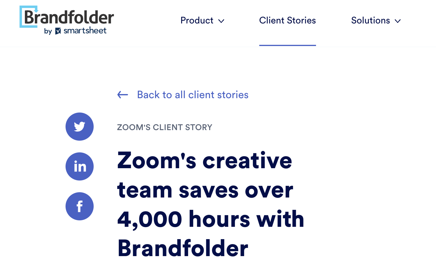 saas case study headline example by brandfolder