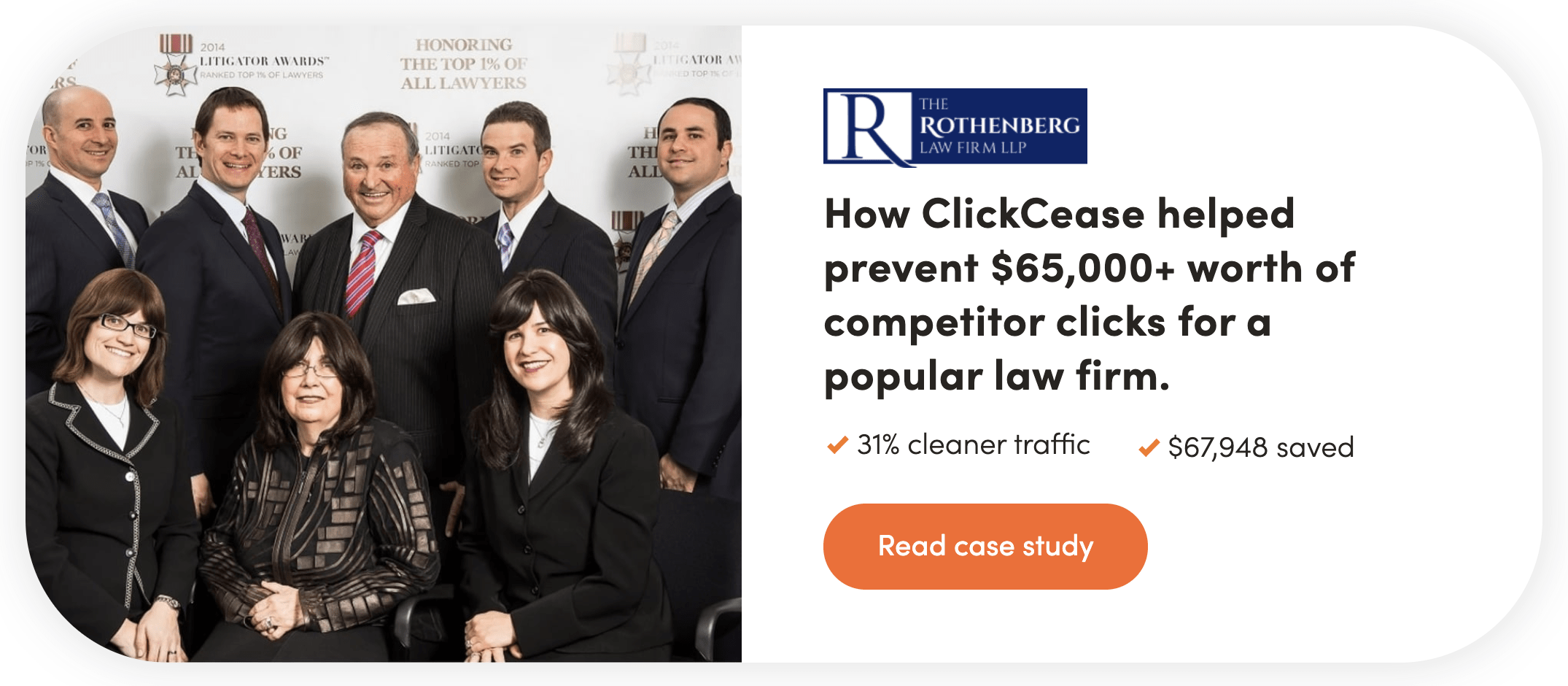 saas case study headline example by clickcease