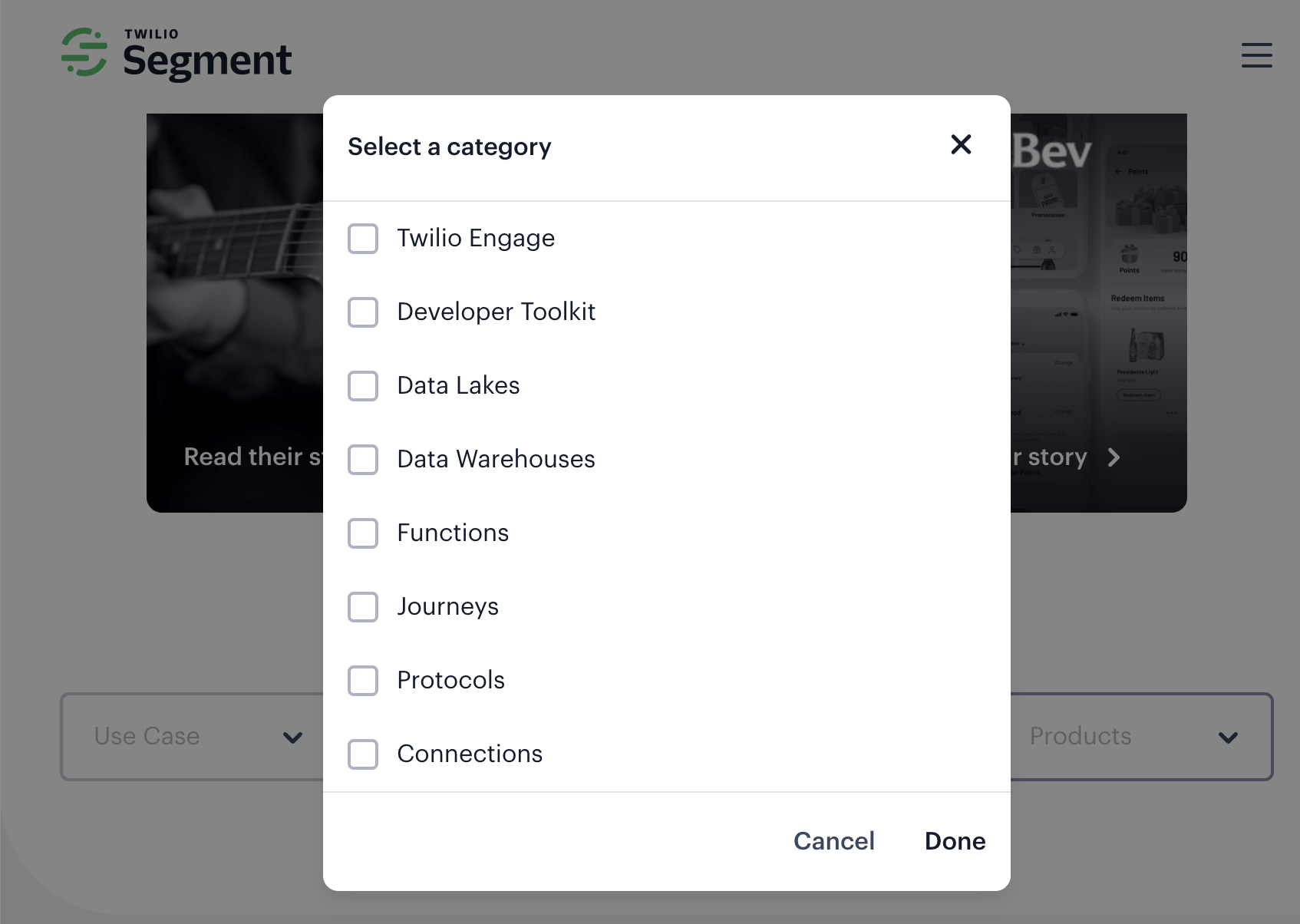 B2B case study filter by products or solution