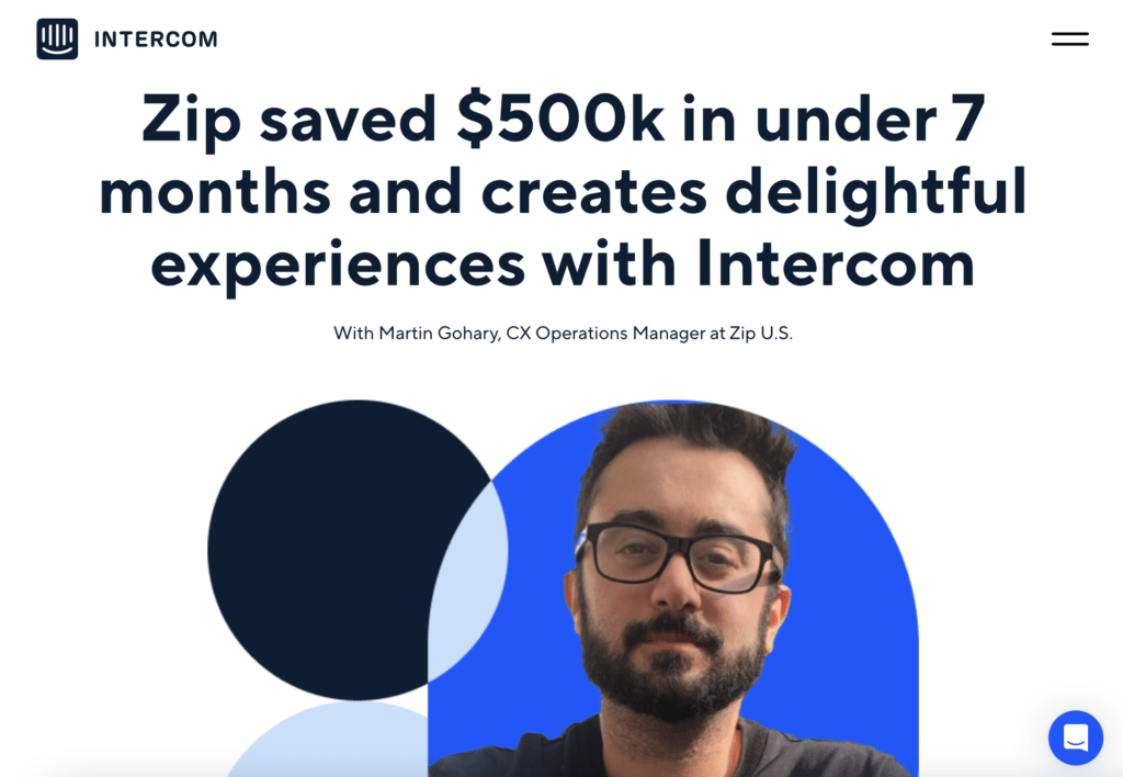 B2B case study example: Intercom