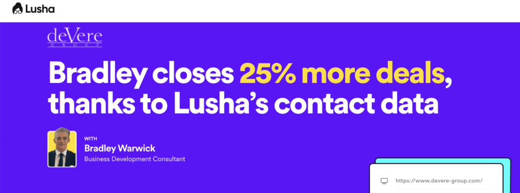 B2B case study example: Lusha