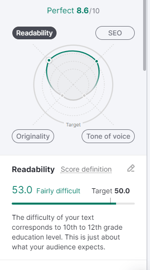 Semrush content optimization score