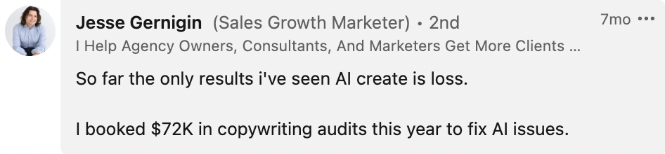$72K in copywriting audits this year to fix AI issues.